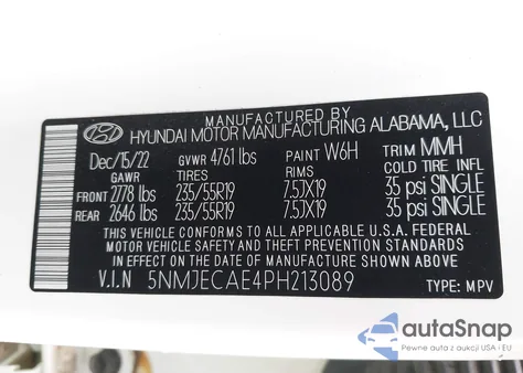 2023 Hyundai Tucson Limited z USA, uszkodzony, nr VIN 5NMJECAE4PH213089